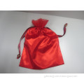 Practical Reusable Red Nylon Polyester Drawstring Bag